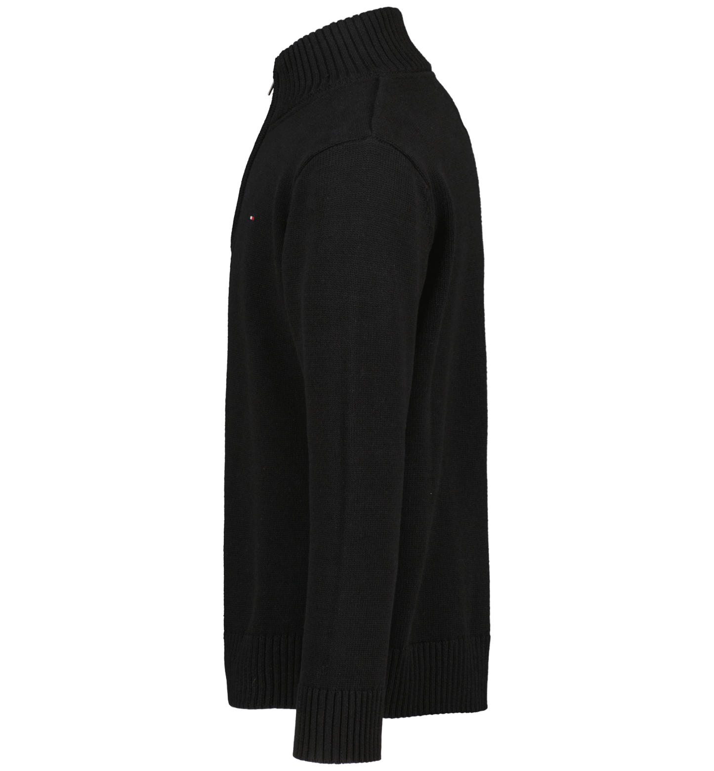 Tommy Hilfiger Boys' 8-20 Zipneck Cotton Quarter-Zip Sweater - Black