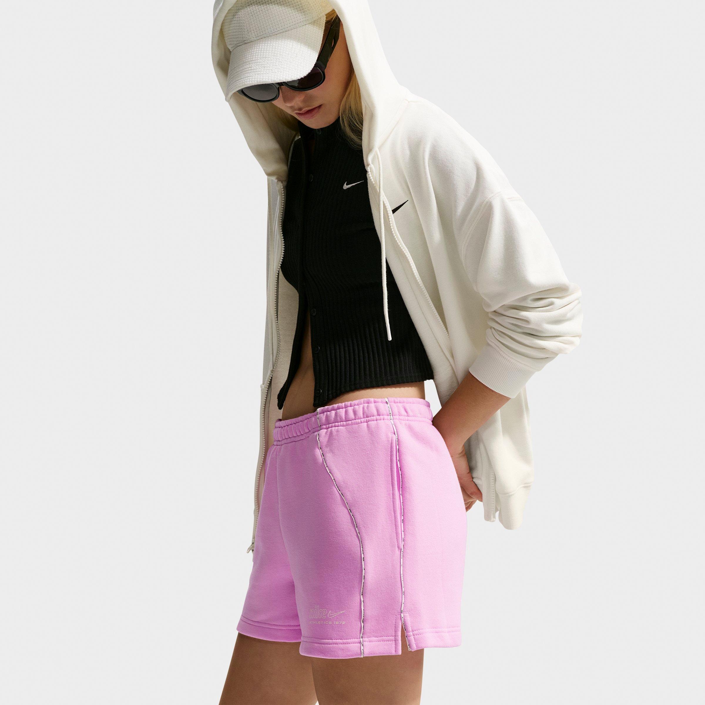 Women's Nithtke Studio Fleece Medium-Weight "Graphic Pack" Mid-Rise Shorts - Pink Rise/Sail