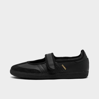 Women's adidas Originals Samba Jane Casual Shoes - Part 2 - Core Black/Core Black/Core Black - Left shoe facing left. Outside of the shoe.