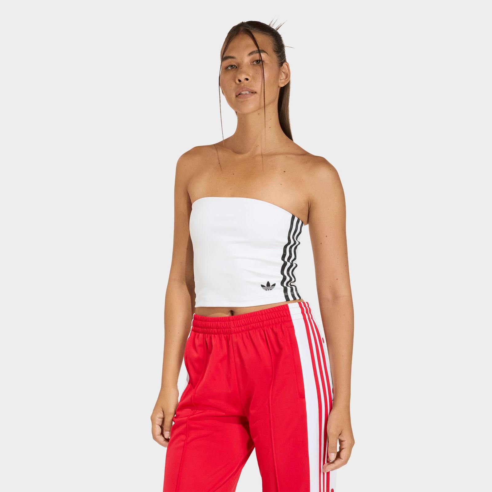 Women's adidas Originals adicolor 3-Stripes Tube Top - White/Black - view 1