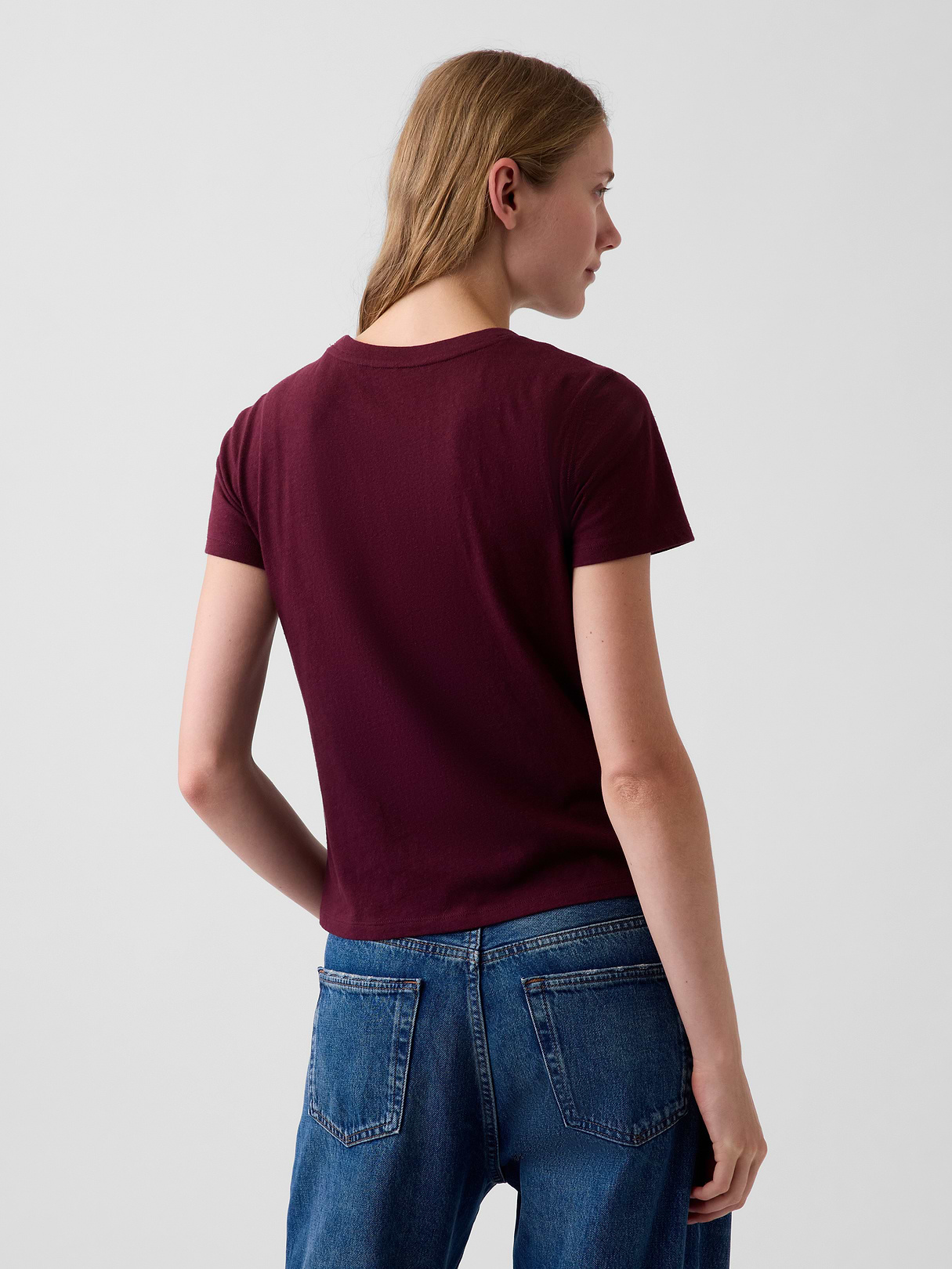 100% Cotton Authentic Shrunken T-Shirt - Noir red
