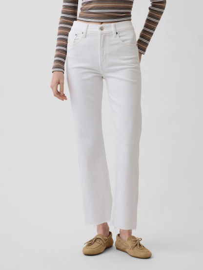 High Rise ’90s Slim Straight Crop Jeans - Fresh white
