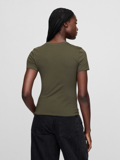 CloseKnit Jersey T-Shirt - Black moss green