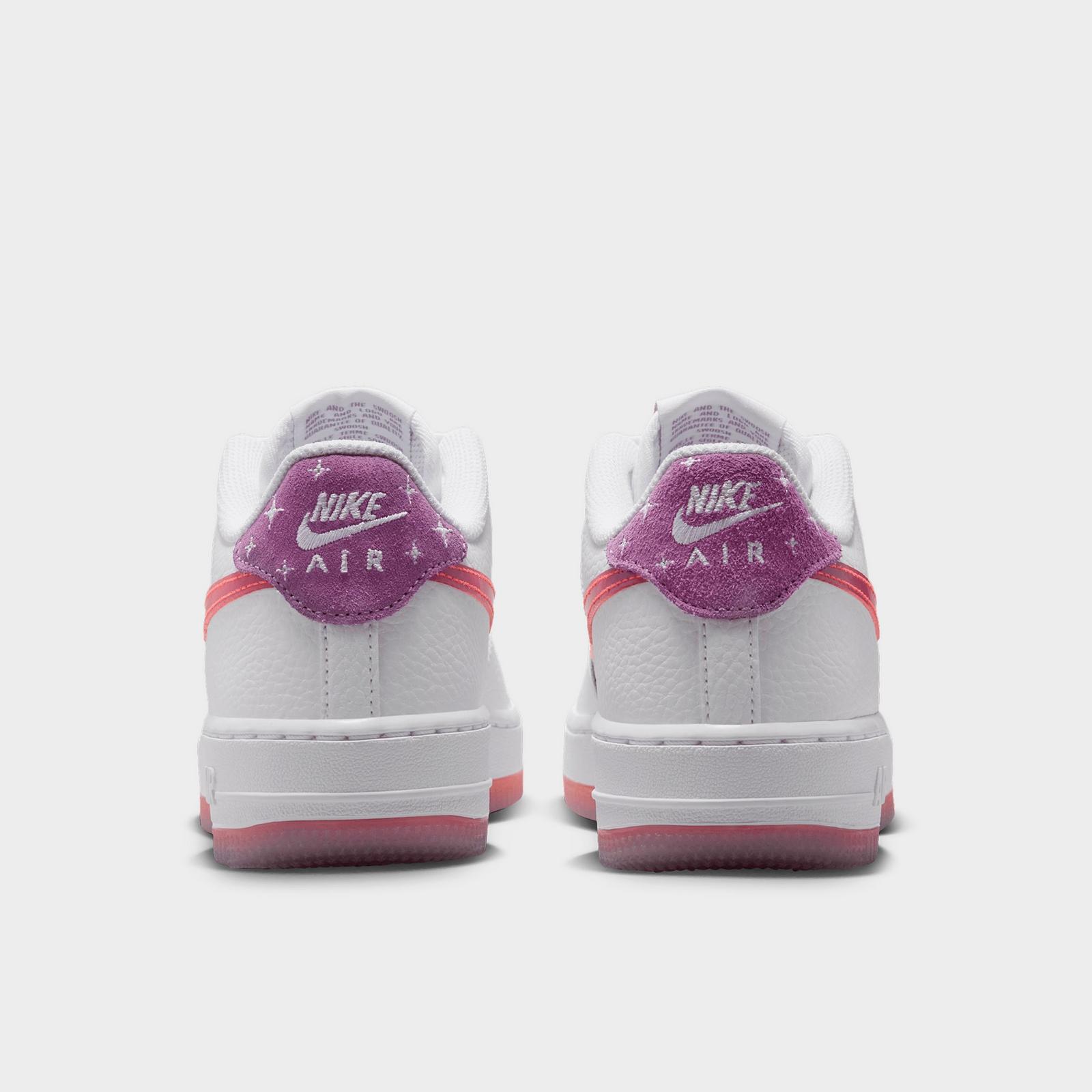 Big Kids' Nike Air Force 1 Low Casual Shoes - White/Turf Orange/Bright Violet