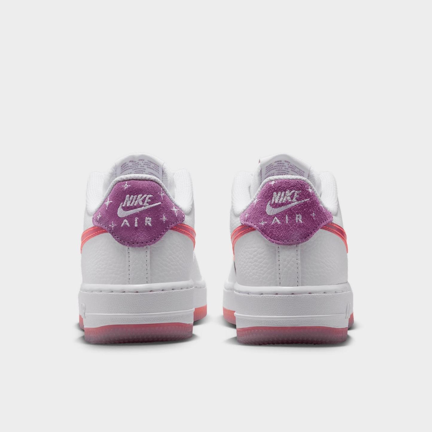 Big Kids' Nike Air Force 1 Low Casual Shoes - White/Turf Orange/Bright Violet