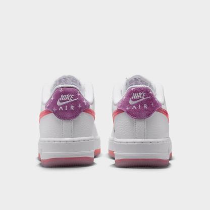 Big Kids' Nike Air Force 1 Low Casual Shoes - White/Turf Orange/Bright Violet