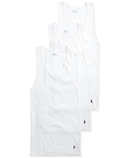 Polo Ralph Lauren Men's 3-Pack Classic-Fit Tank Tops - White