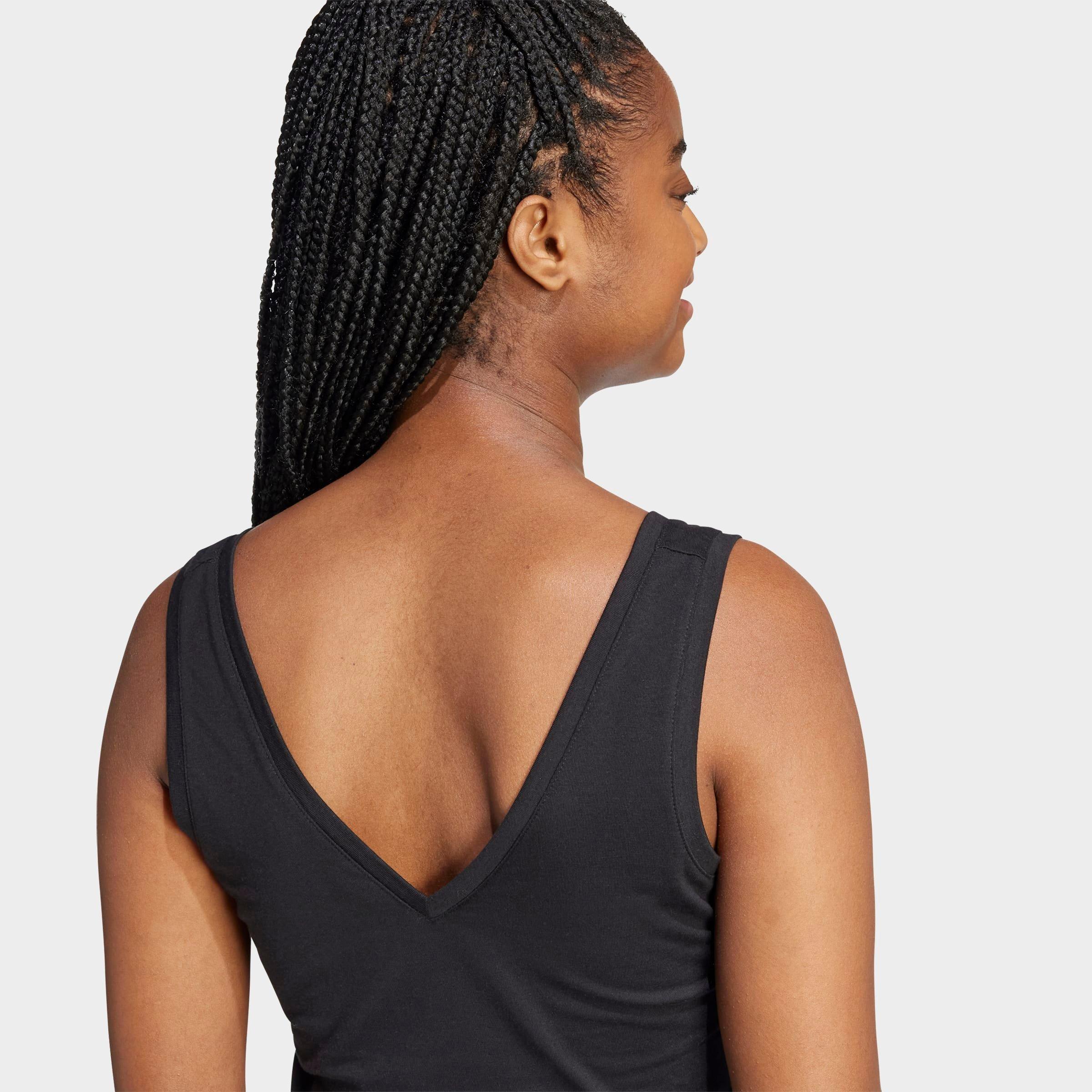 Women's adidas Sportswear Essentials Small Logo Cotton Lifestyle Tank Top - Black/White