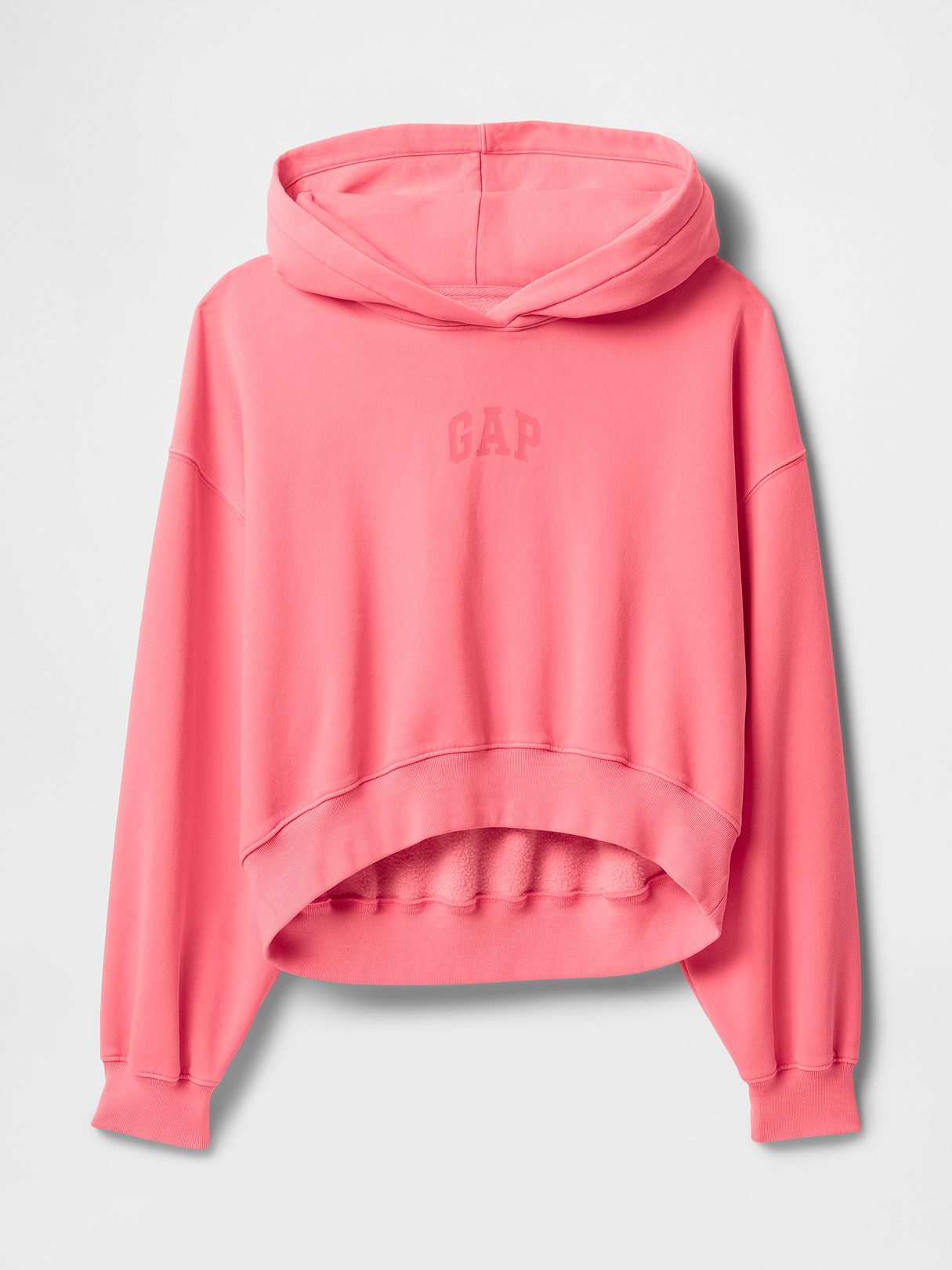 VintageSoft Crop Logo Hoodie - Sassy pink