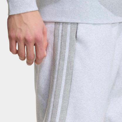 Men's adidas Essentials 3-Stripes Fleece Shorts - Light Grey Heather/Medium Grey Heather
