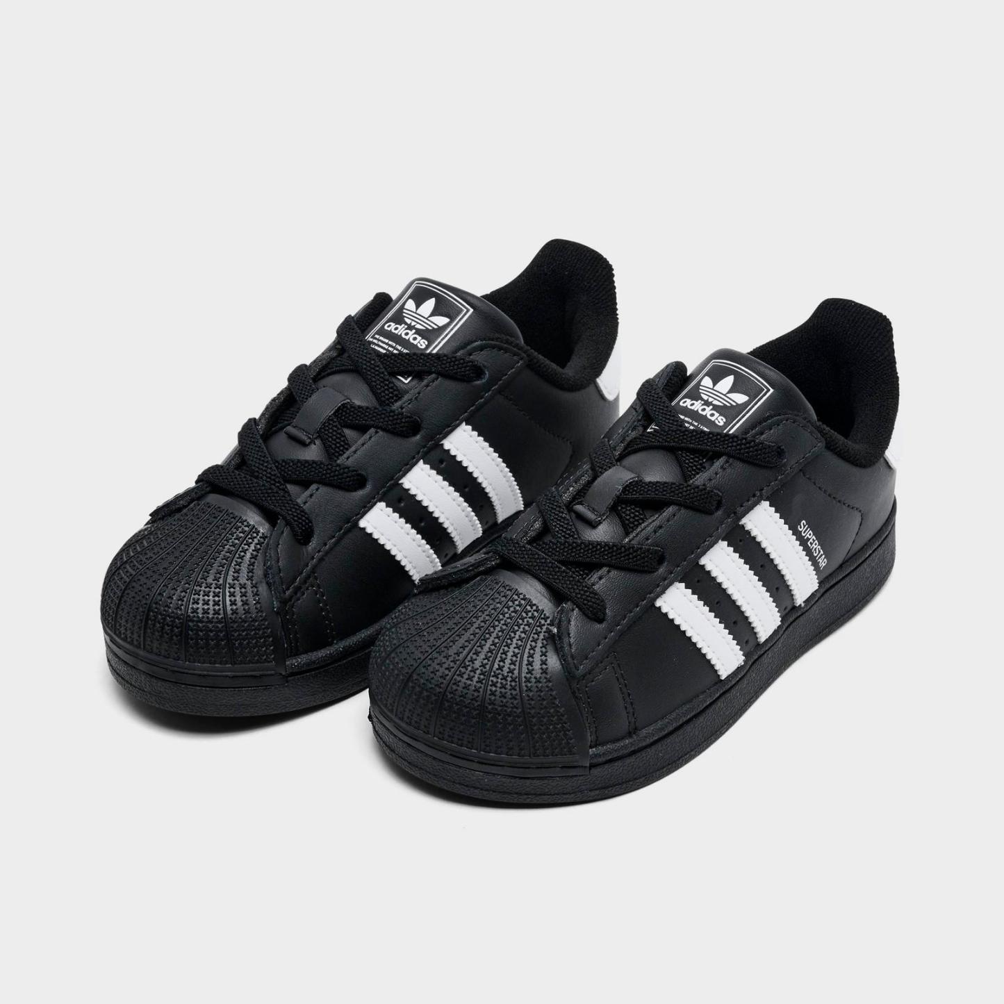 Kids' Toddler adidas Originals Superstar Casual Shoes - Black/White/Black - view 2