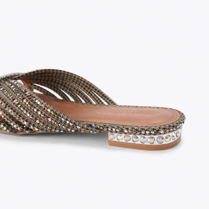 Kurt Geiger London Crystal Strap Flat Mule - Beige - view 4