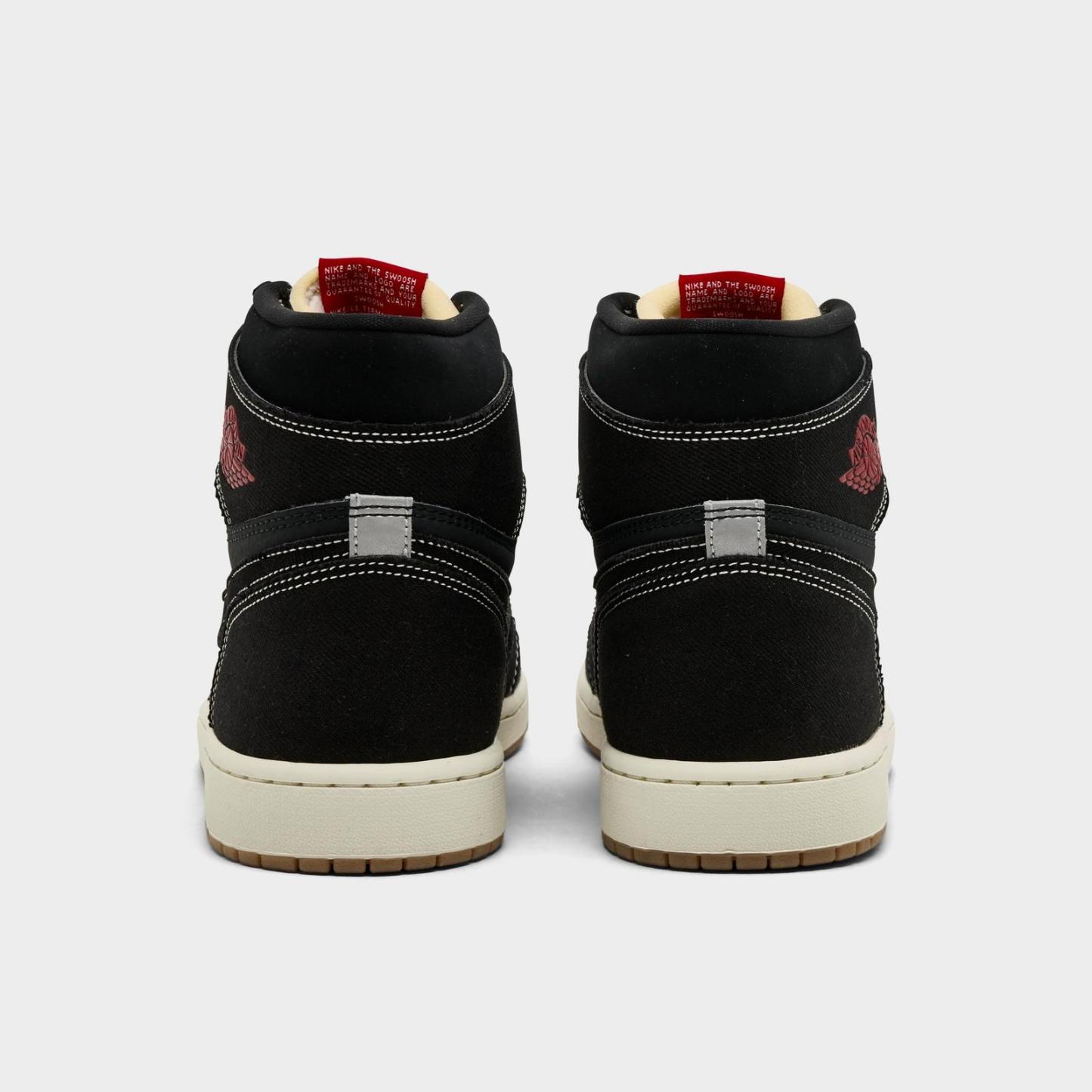 Men's Air Jordan Retro 1 High OG Casual Shoes - Black/Sail/Gum Medium Brown/University Red - view 4