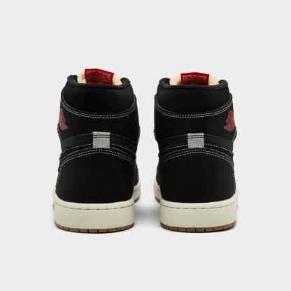 Men's Air Jordan Retro 1 High OG Casual Shoes - Black/Sail/Gum Medium Brown/University Red - view 4