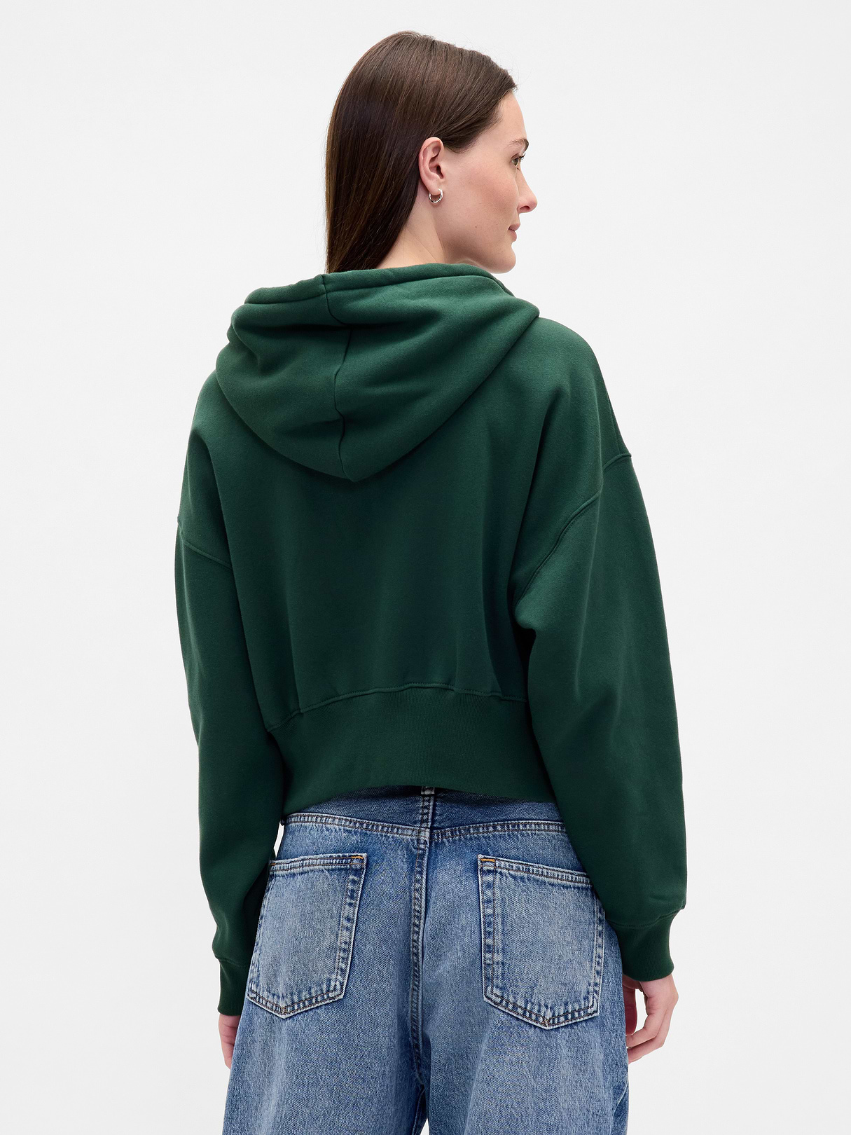 VintageSoft Wedge Zip Hoodie - Hunter green
