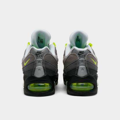 Big Kids' Nithtke Air Max 95 Big Bubble SE Casual Shoes - Black/Neon Yellow/Anthracite/Light Graphite - Back view