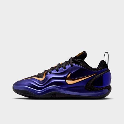 Nithtke A'Two A'ja Wilson Basketball Shoes - Part 1 - Regency Purple/Black/Electro Purple/Metallic Gold - Left shoe facing left. Outside of the shoe.