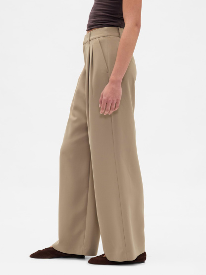 365 High Rise Pleated Trousers - Beachwood beige