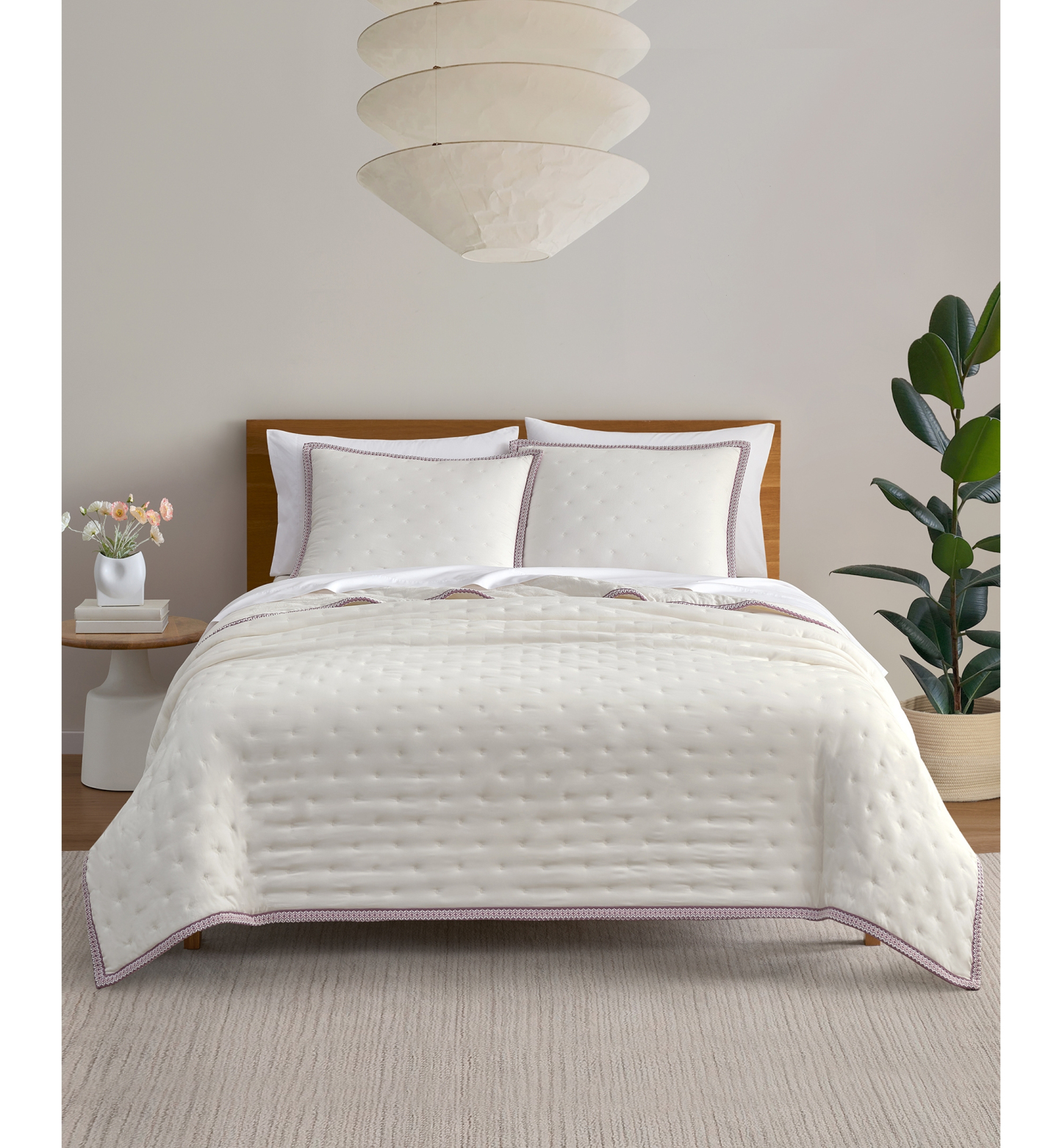 UGG® Devon UGG Braid Quilt Sets - Snow/Pink