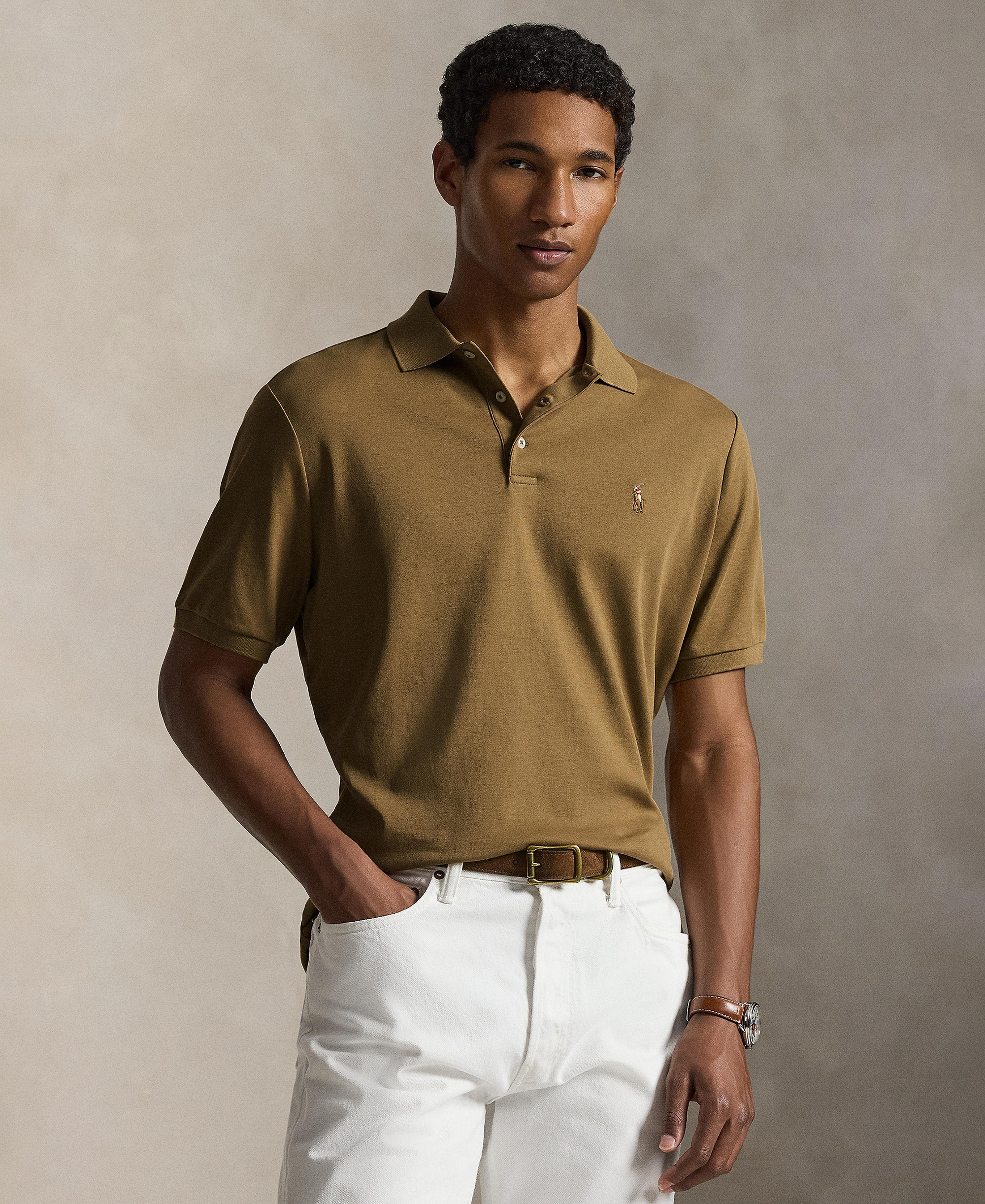 Polo Ralph Lauren Men's Classic-Fit Soft Cotton Polo Shirt - Cafe Brown