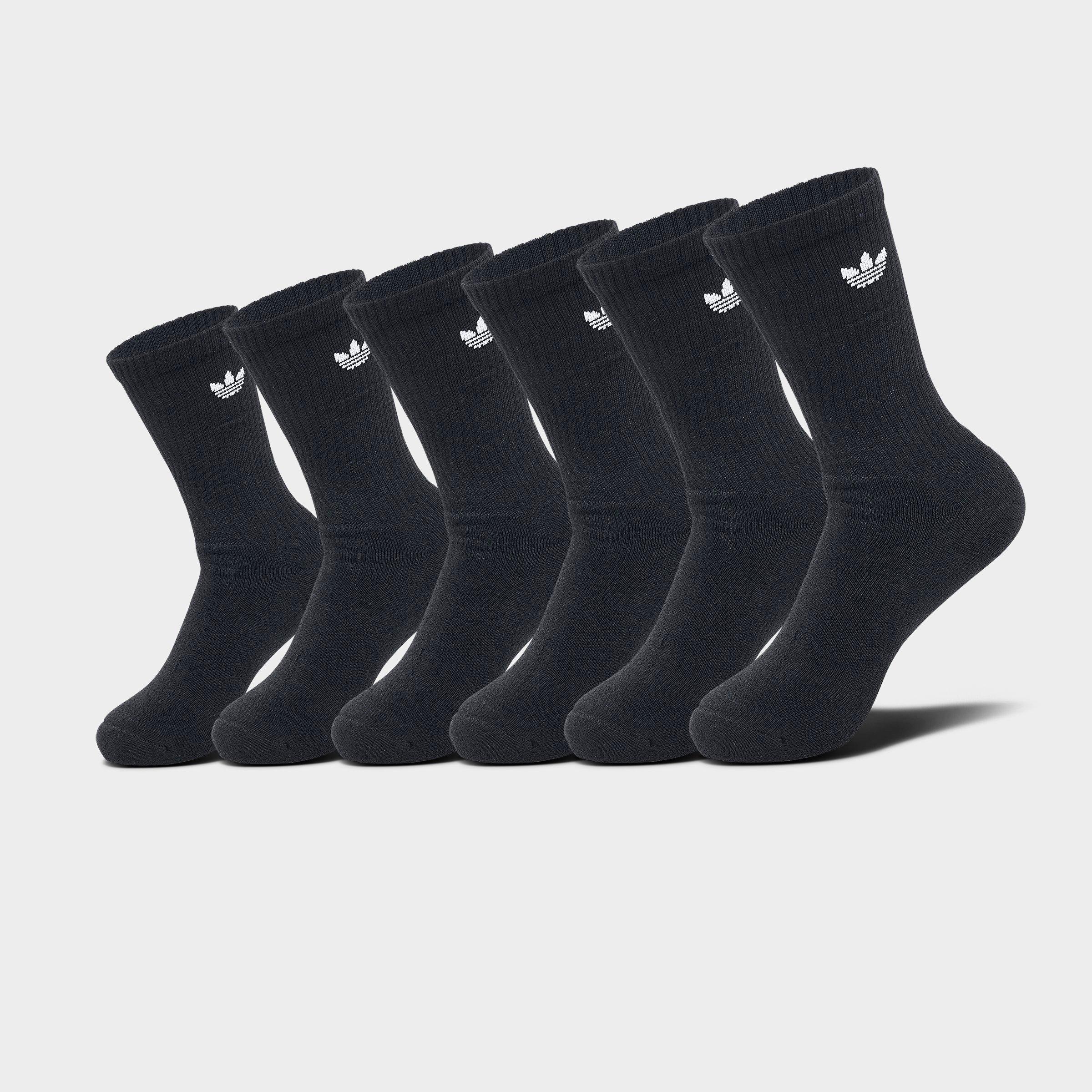 Women's adidas Originals Trefoil Cushion Crew Socks (6-Pack) - Black