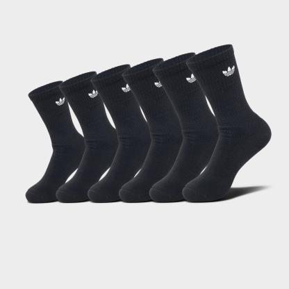 Women's adidas Originals Trefoil Cushion Crew Socks (6-Pack) - Black