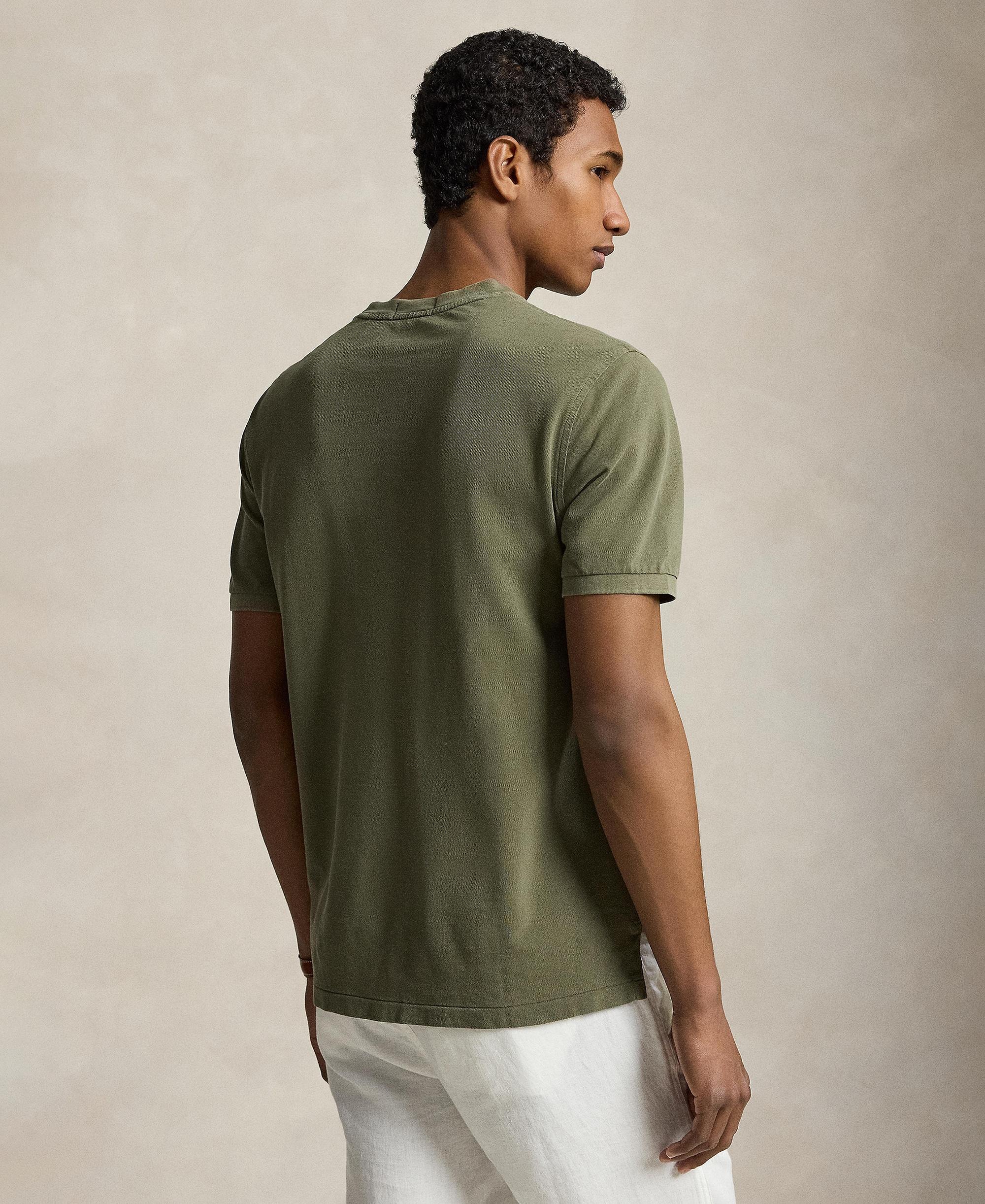 Polo Ralph Lauren Men's Featherweight Mesh Henley Shirt - Cruise Olive
