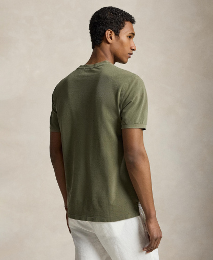 Polo Ralph Lauren Men's Featherweight Mesh Henley Shirt - Cruise Olive
