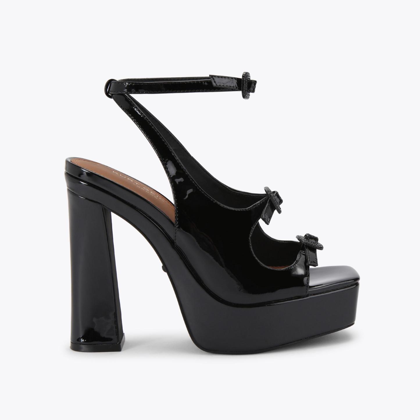 Kurt Geiger London 3 Buckle Platform Heel - Black