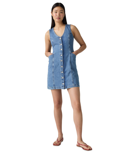 Levi's Women's Vianna Denim Button-Front Vest Dress - Special Showing