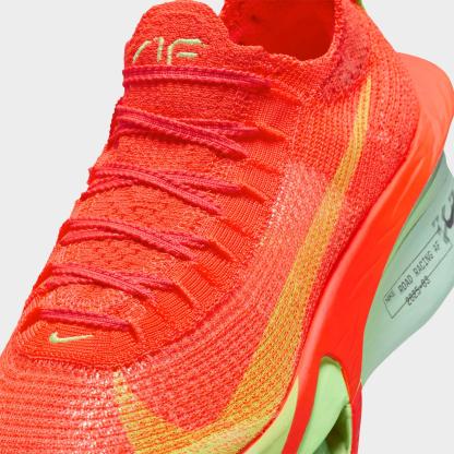 Women's Nithtke Air Zoom Alphafly 3 Running Shoes - Bright Crimson/Cave Purple/Lime Blast/Mint Foam - Detail shot