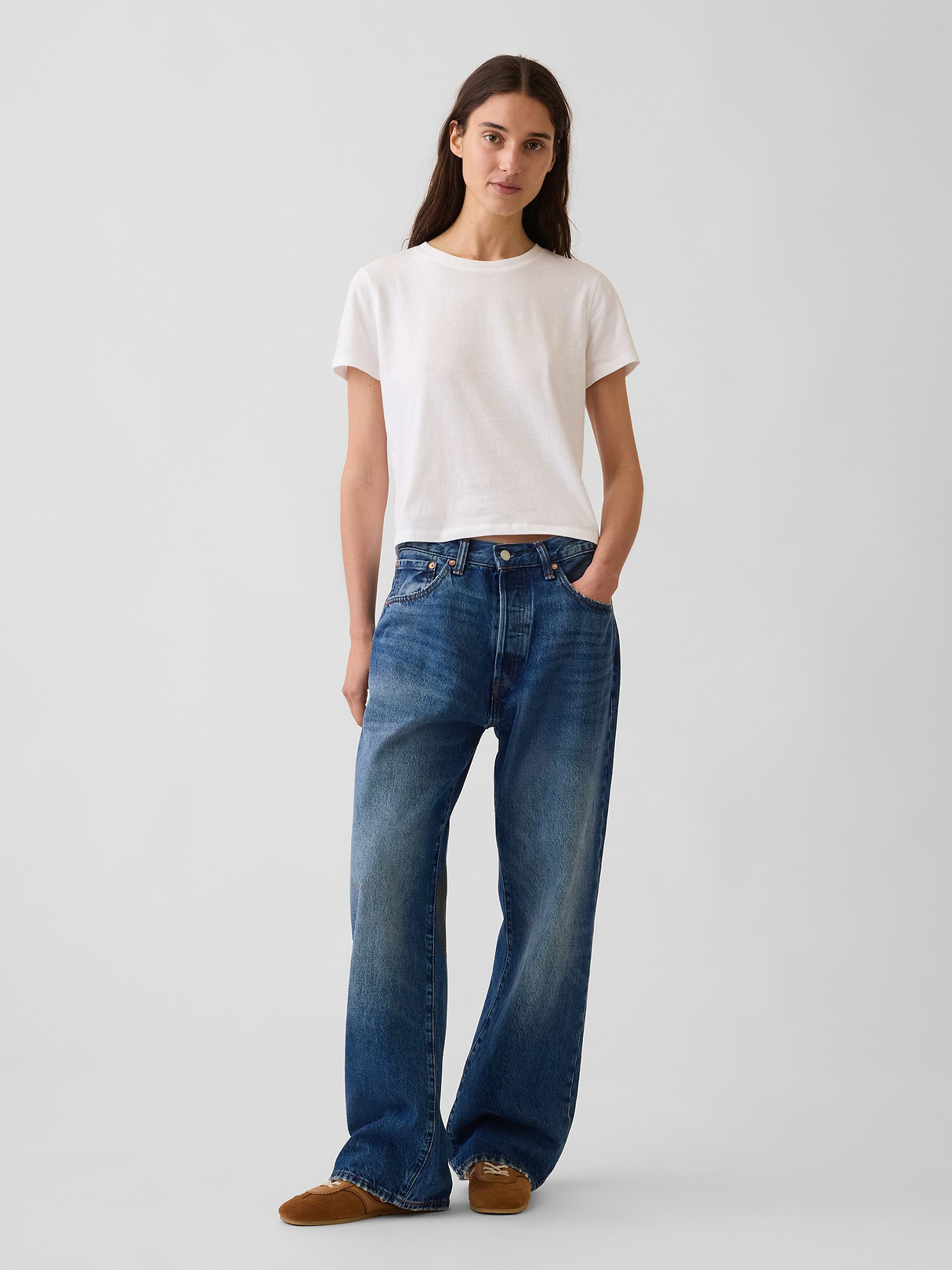 100% Cotton Authentic Shrunken T-Shirt - Fresh white