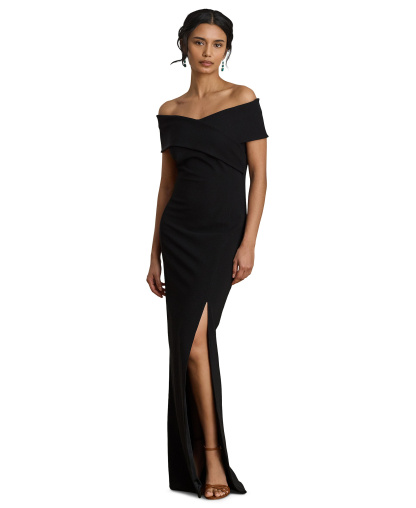 Lauren Ralph Lauren Women's Faille Off-the-Shoulder Gown - Black