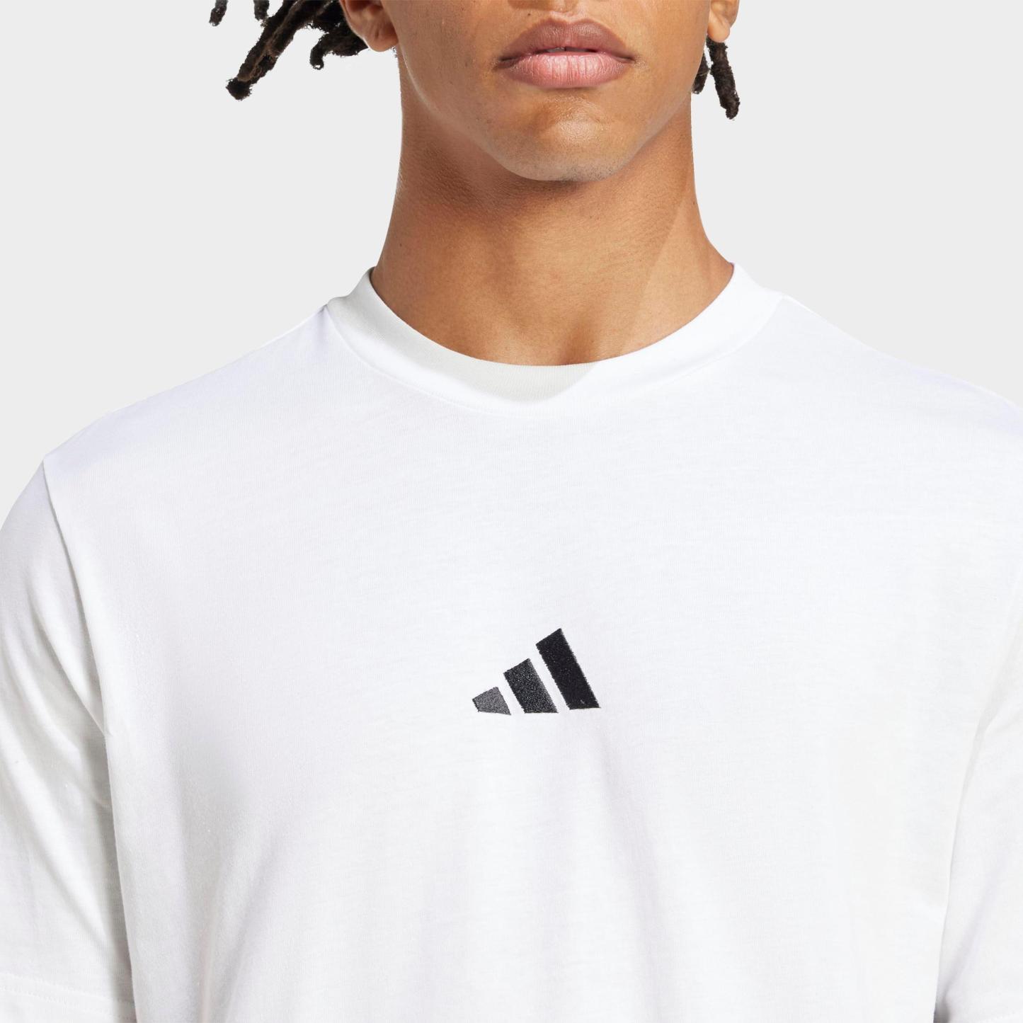 Men's adidas Essentials 3-Stripes Single-Jersey T-Shirt - White/Black