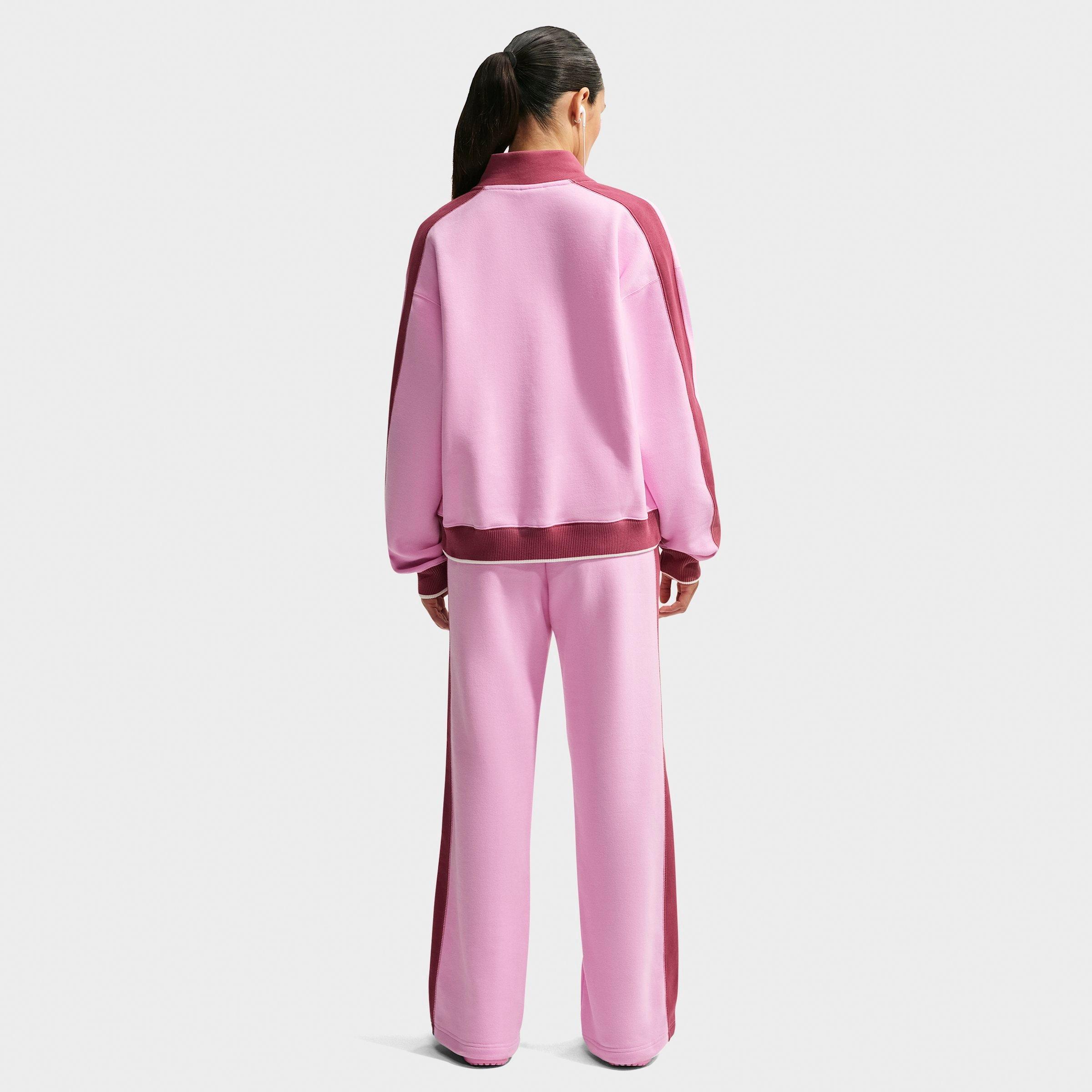 Women's Nithtke Studio Fleece Medium-Weight "Nithtke Run Club" Mid-Rise Track Pants - Pink Rise/Pink Smoke/Sail