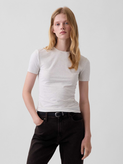 CloseKnit Jersey T-Shirt - Pale heather grey