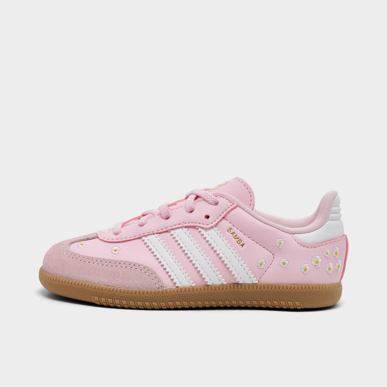 Kids' Toddler adidas Originals Samba OG Stretch Lace Casual Shoes - Clear Pink/Footwear White/Gum - view 1