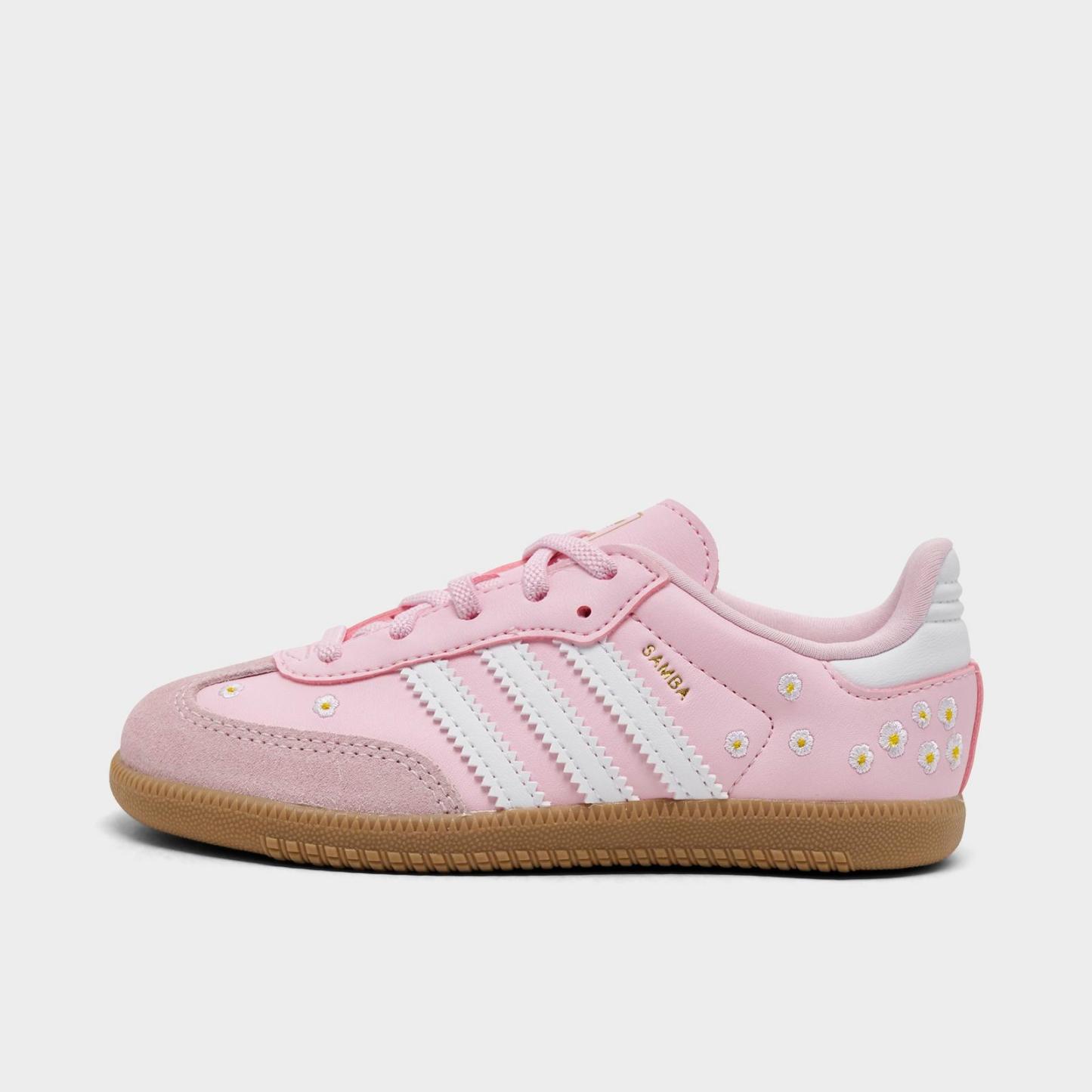 Kids' Toddler adidas Originals Samba OG Stretch Lace Casual Shoes - Clear Pink/Footwear White/Gum - view 1