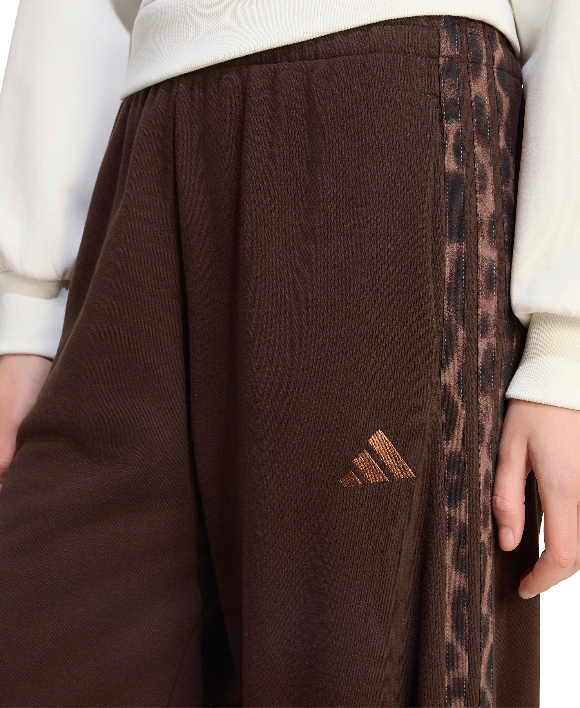 adidas Women's Seasonal Essentials Animal Print 3-Stripes Pants - Aurora Coffee/ Multicolor