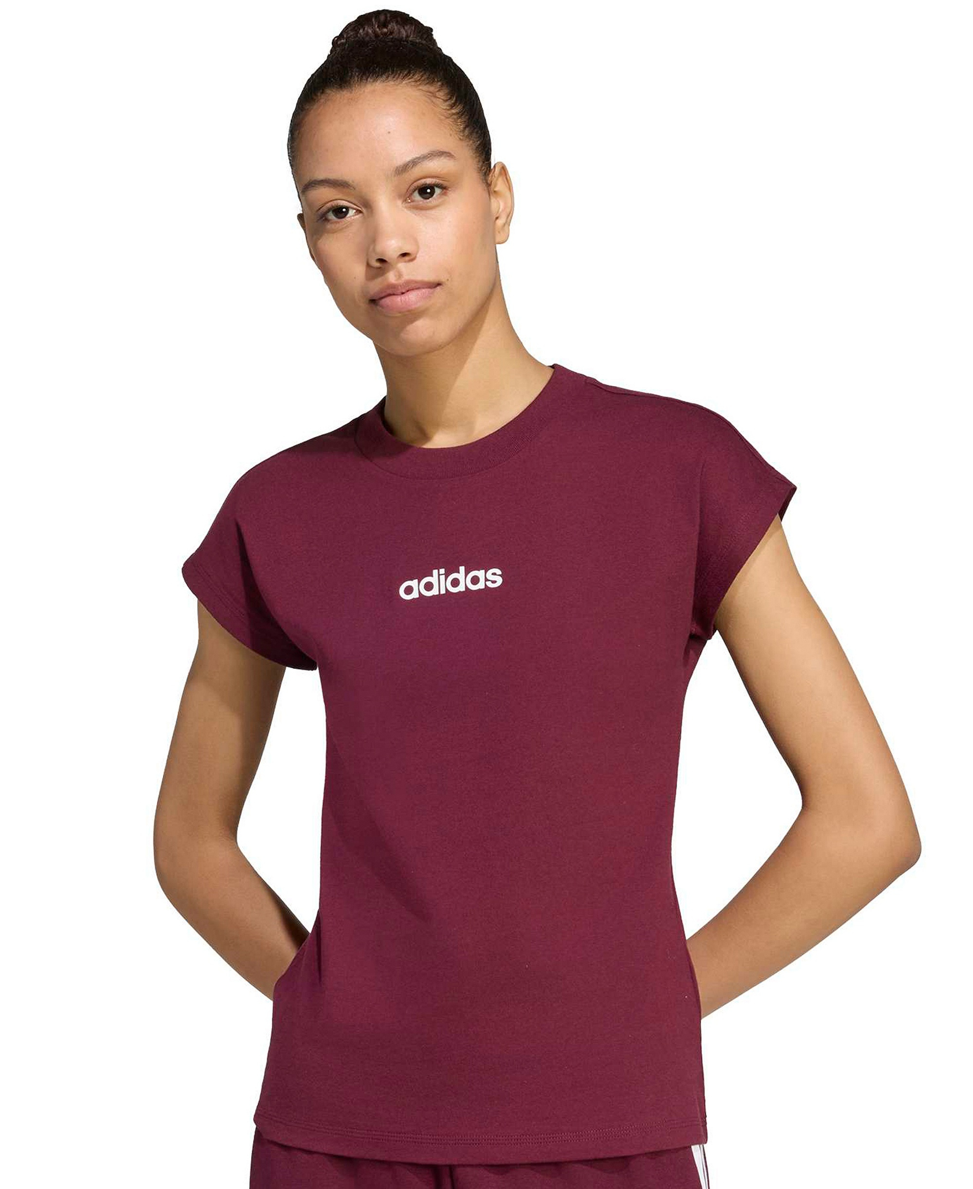 adidas Women's Essentials Linear Cotton T-Shirt - Black/white