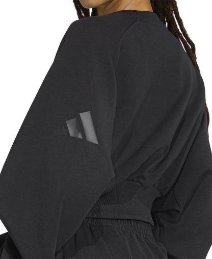 adidas Women's Soft Lux Relaxed Crewneck Sweatshirt - Black