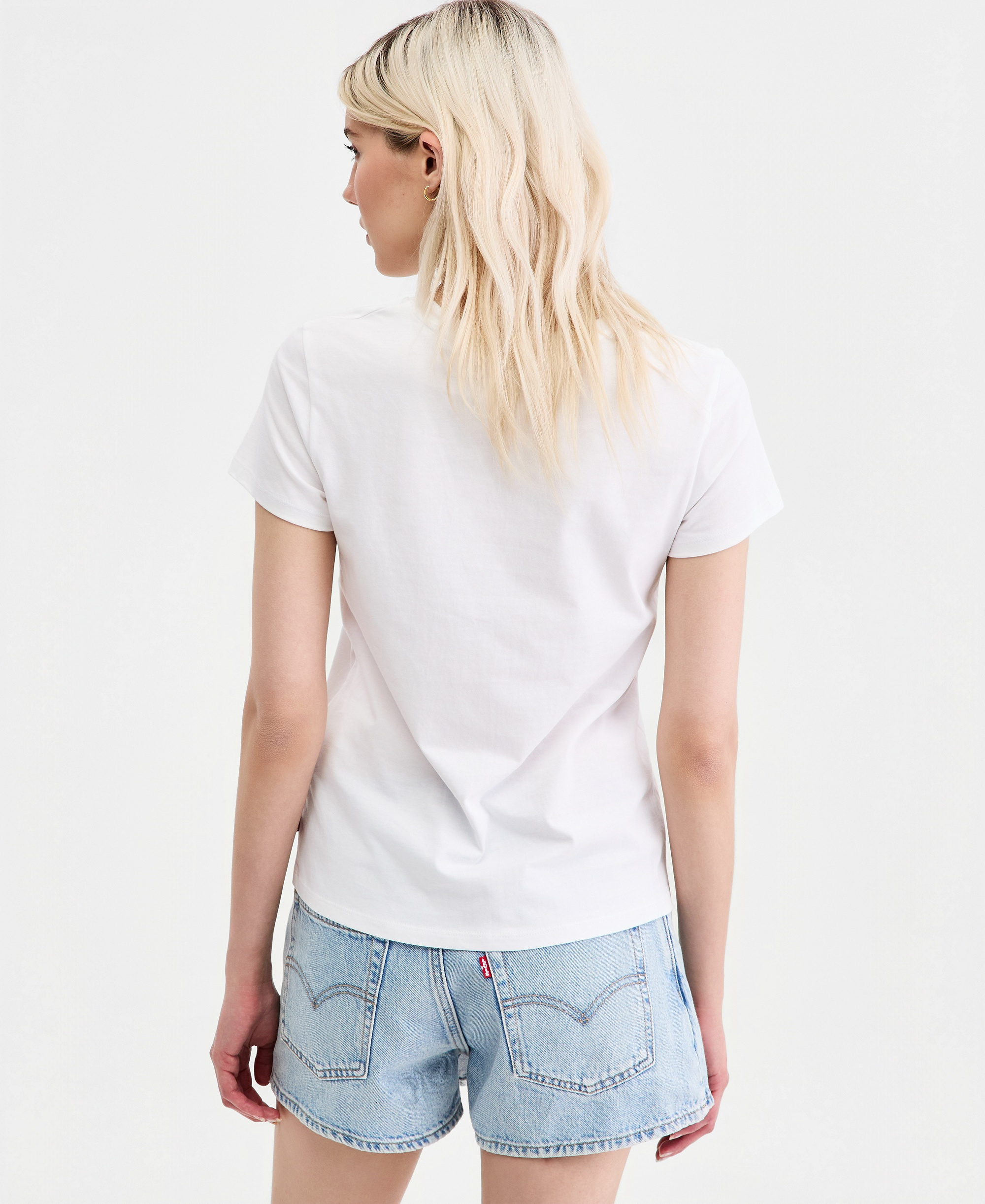 Levi's Women's Perfect Graphic Logo Cotton T-Shirt - P2_disco Lemons Bright White