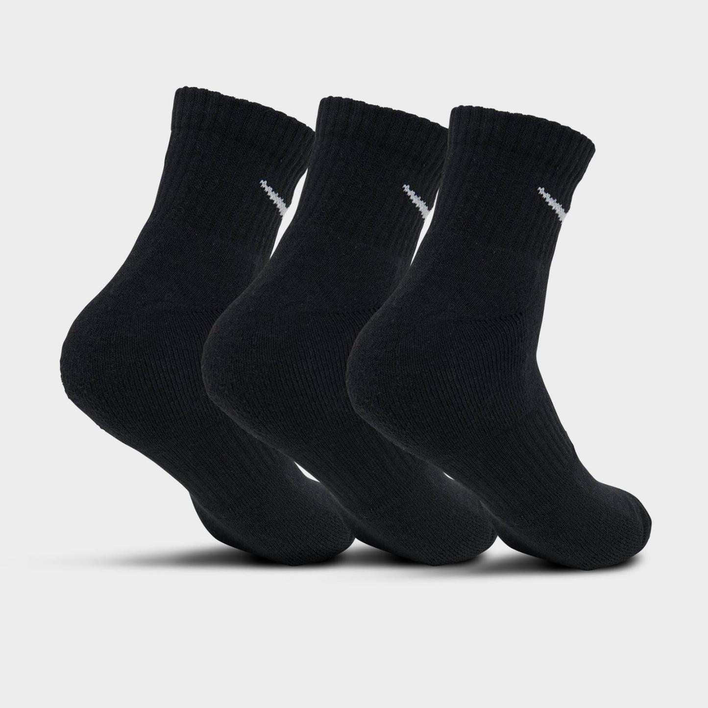 Nike Everyday Cushioned Training Ankle Socks (3-Pack) - Black/White