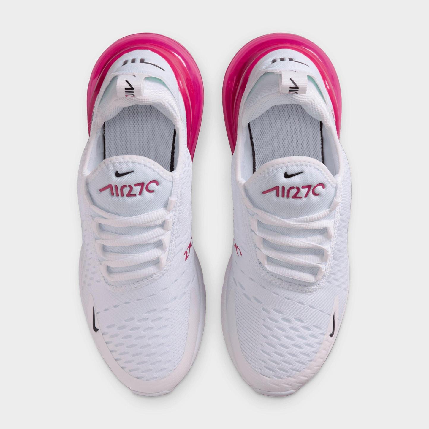 Big Kids' Nithtke Air Max 270 Casual Shoes - White/Black/Sweet Beet - Top view