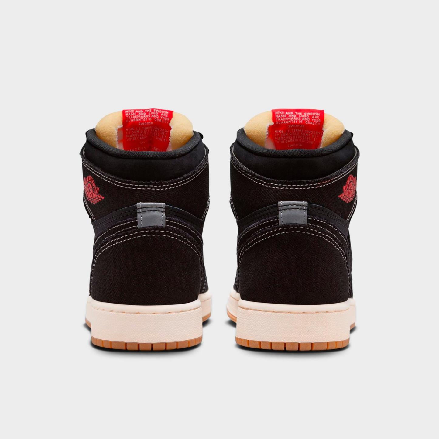 Big Kids' Air Jordan Retro 1 High OG Casual Shoes - Black/University Red/Sail/Gum Medium Brown - view 4