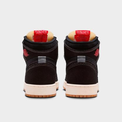 Big Kids' Air Jordan Retro 1 High OG Casual Shoes - Black/University Red/Sail/Gum Medium Brown - view 4
