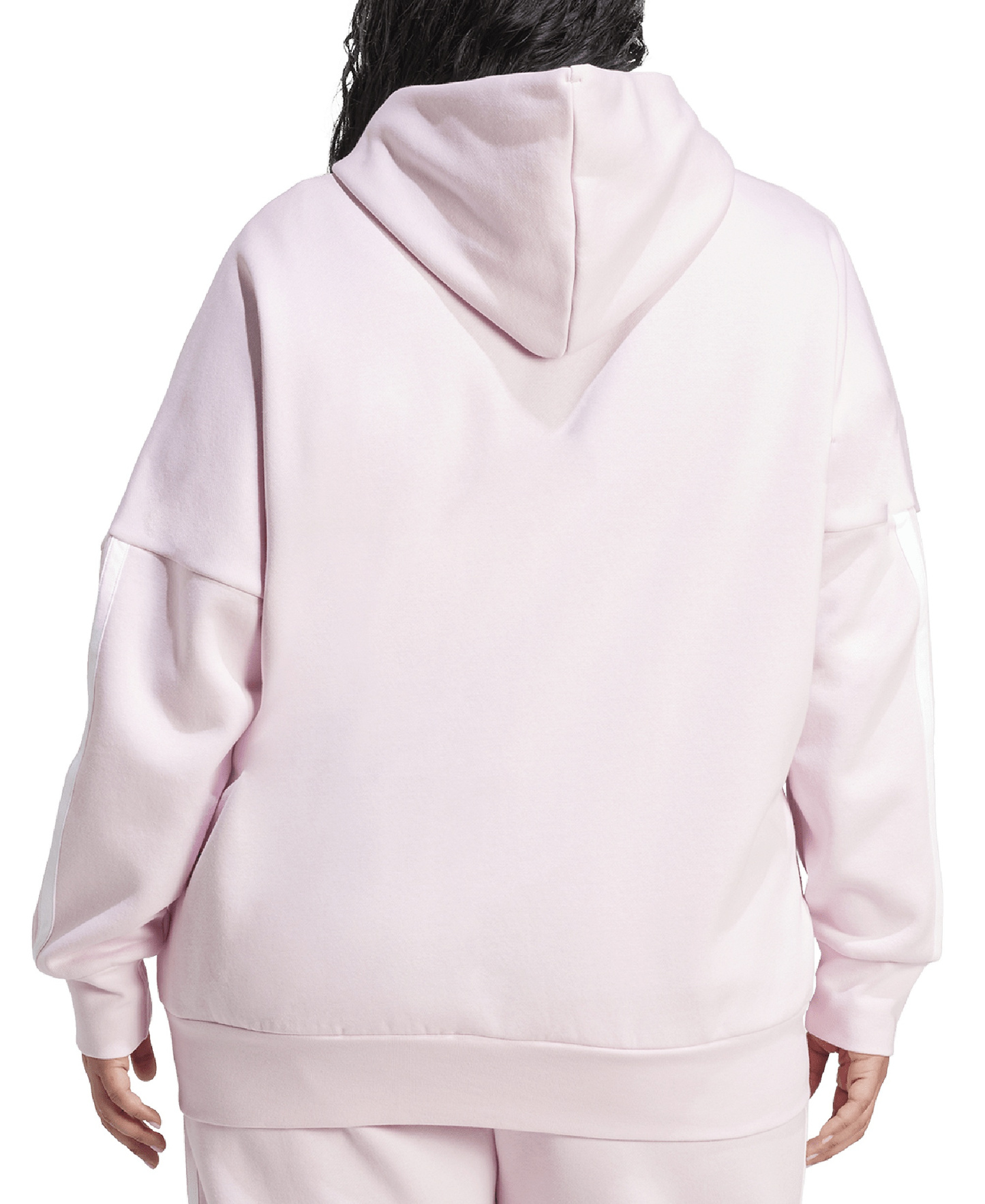 adidas Plus Size Essentials 3-Stripes Full-Zip Fleece Hoodie - Brght Pink