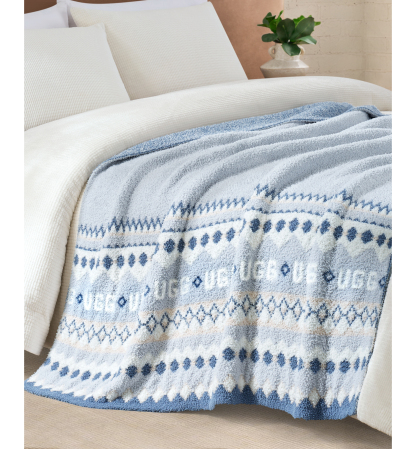 UGG® Polaris Knit Throw, 50" x 70" - Light blue