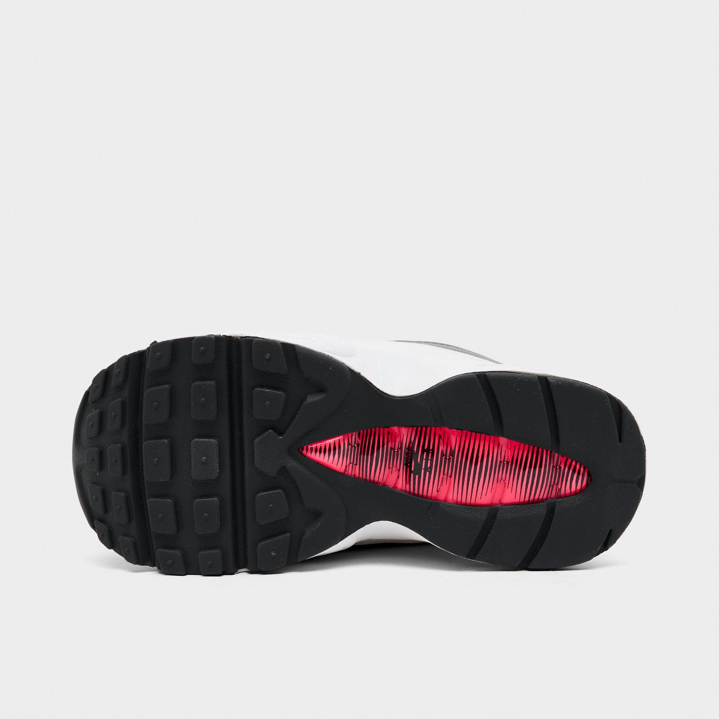 Kids' Toddler Nithtke Air Max 95 Big Bubble Casual Shoes - Anthracite/Solar Red/Light Graphite - Bottom view