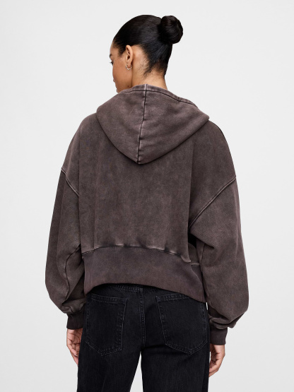 VintageSoft Wedge Zip Hoodie - Moonless night